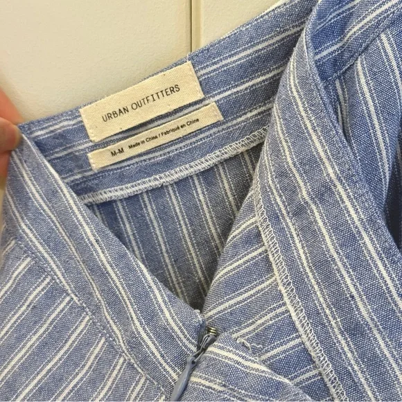 Urban Outfitters Blue Striped Laura Tiered Ruffle Midi Skirt, Size M, 100%Cotton - Picture 7 of 10